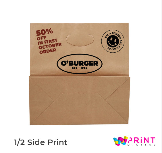 BRIKELL BAG  - KRAFT - CUSTOM PRINTING BAGS - 11" x 6" x 11" - FROM 100 BAGS