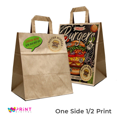 DORAL BAG - KRAFT - CUSTOM PRINTING - 14" X 9 1/2" X 16" - FROM 100 BAGS