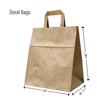 DORAL BAG - KRAFT - CUSTOM PRINTING - 14" X 9 1/2" X 16" - FROM 100 BAGS