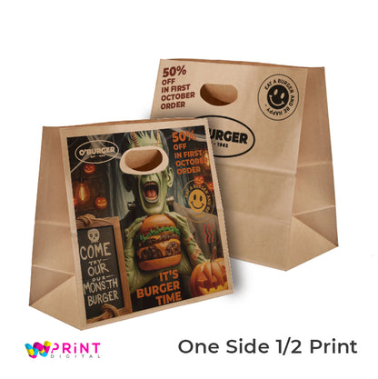 BRIKELL BAG  - KRAFT - CUSTOM PRINTING BAGS - 11" x 6" x 11" - FROM 100 BAGS