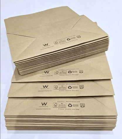 DORAL BAG  - KRAFT - (BLANK) - 14" X 9 1/2" X 16" - FROM 100 BAGS PACKS